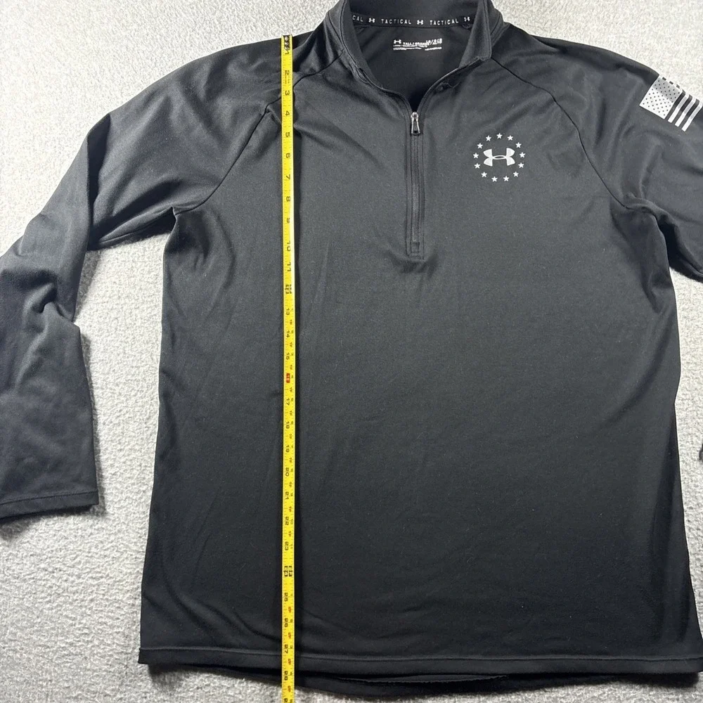 Under Armor Tactical Black Quarter Zip Men's Sz L USA Running Performance Preppy